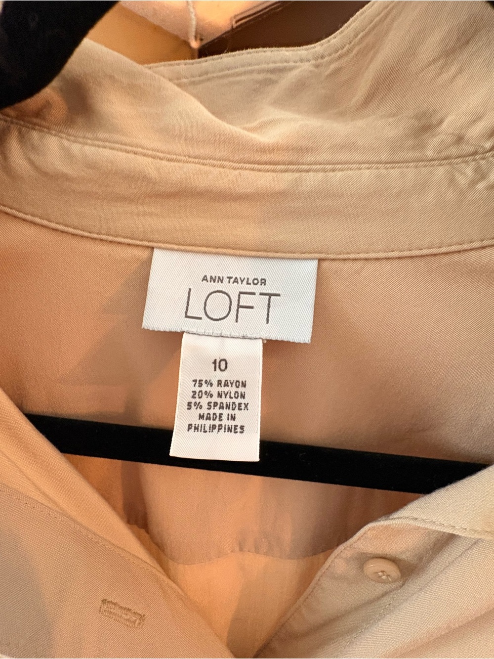 LOFT Sleeveless Shirt Dress in Light Beige. Ladies size 10. Timeless - Picture 3 of 9